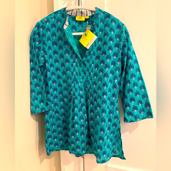 NWT Roberta Roller Rabbit Checa Arles shirt in mint size Small. - Picture 1 of 5